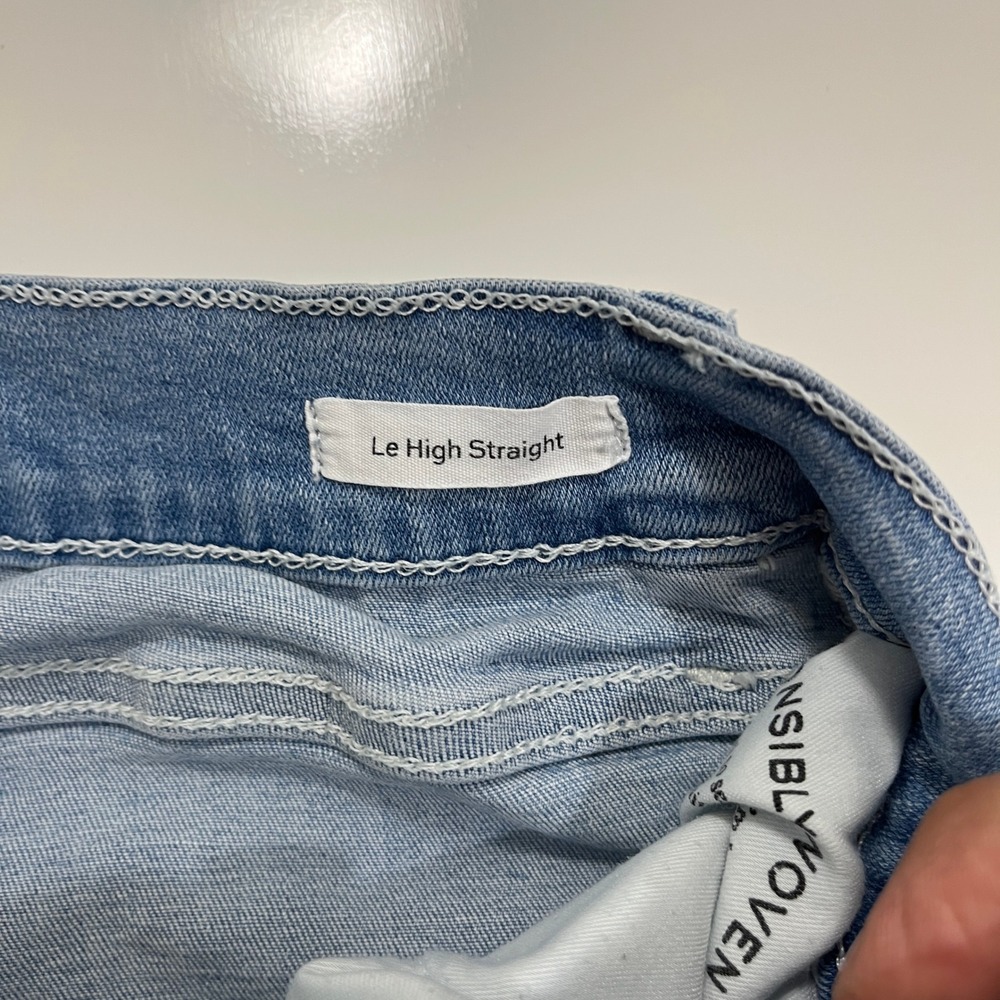 FRAME Le High Straight Jeans Womens 25 Light Blue Fading Premium Denim Capsule - Picture 5 of 13